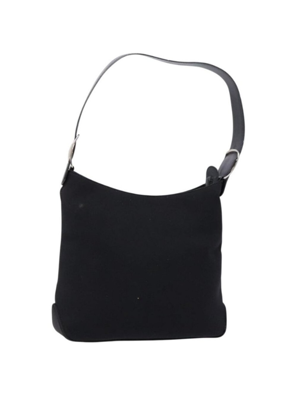 Authentic Salvatore Ferragamo Vala Shoulder Bag Canvas Black Silver